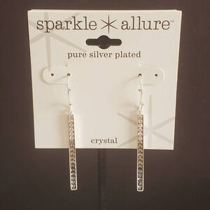 Sparkle Allure Silverplated‎ Crystal Earrings NWT